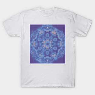 Ultra-violet kaleidoscope mandala with fractal texture T-Shirt